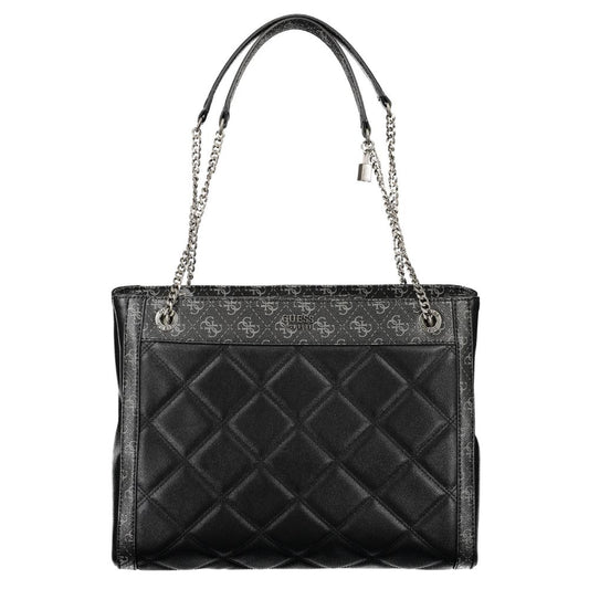 Black Polyethylene Women Handbag