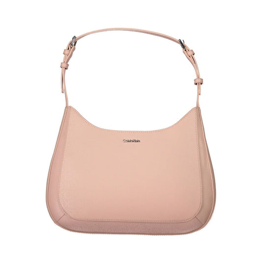 Pink Polyester Women Handbag