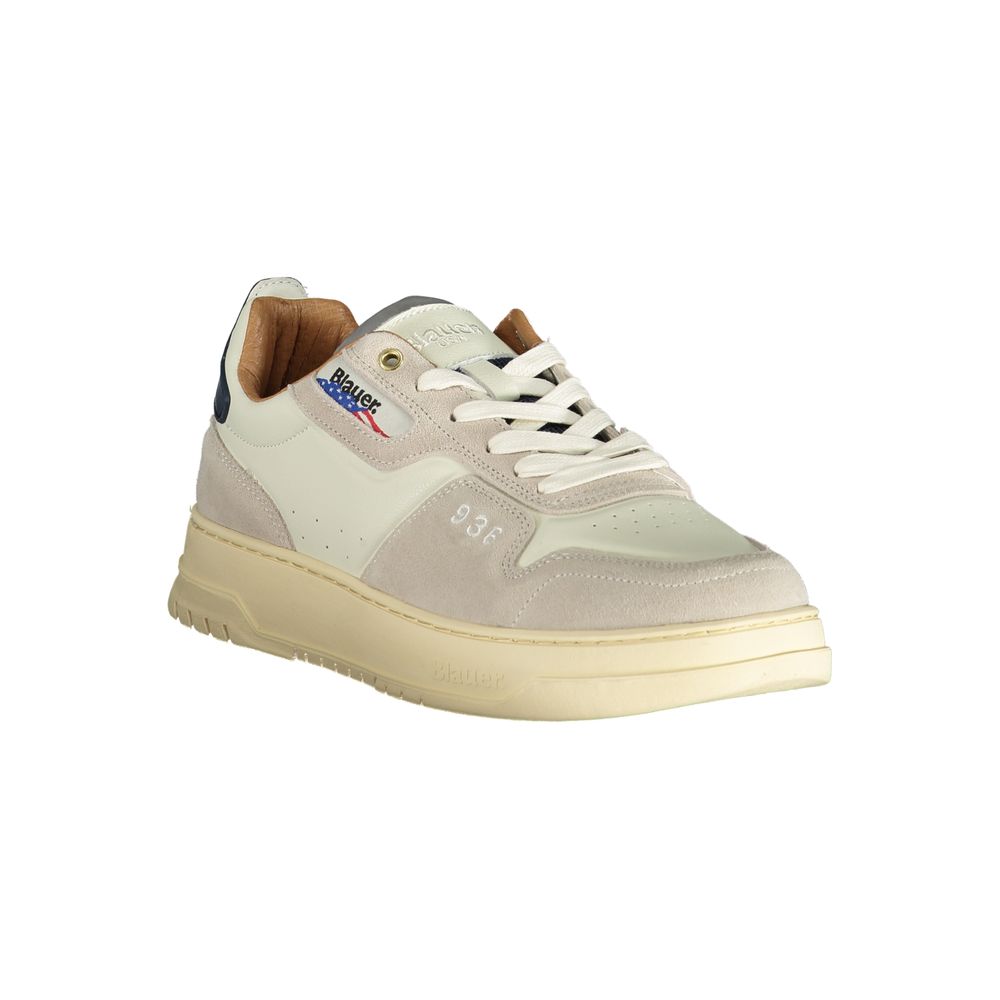 White Polyethylene Men Sneaker