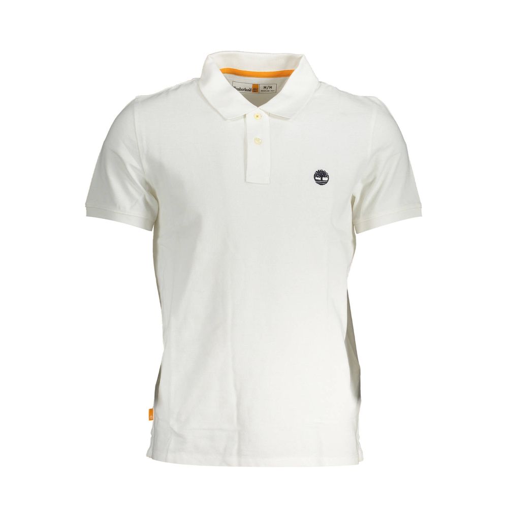 White Cotton Men Polo Shirt