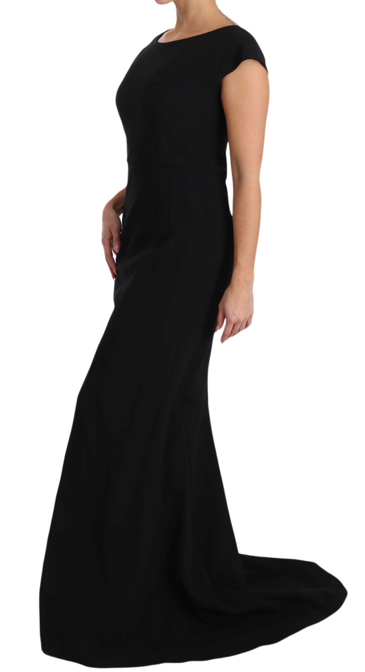 Elegante zwarte maxi-schedejurk