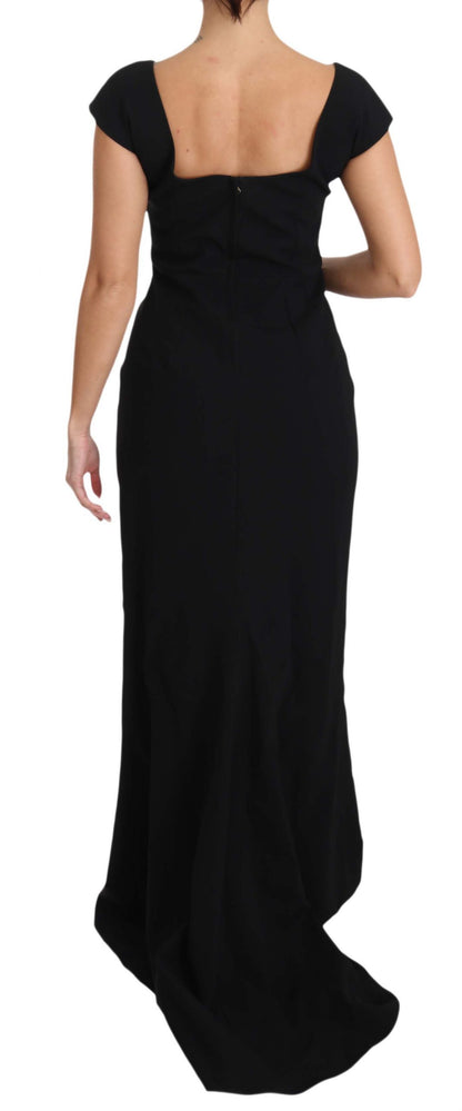 Elegante zwarte maxi-schedejurk