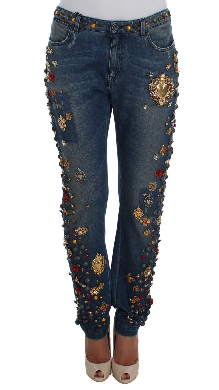 Enchanted Sicily versierde boyfriend jeans