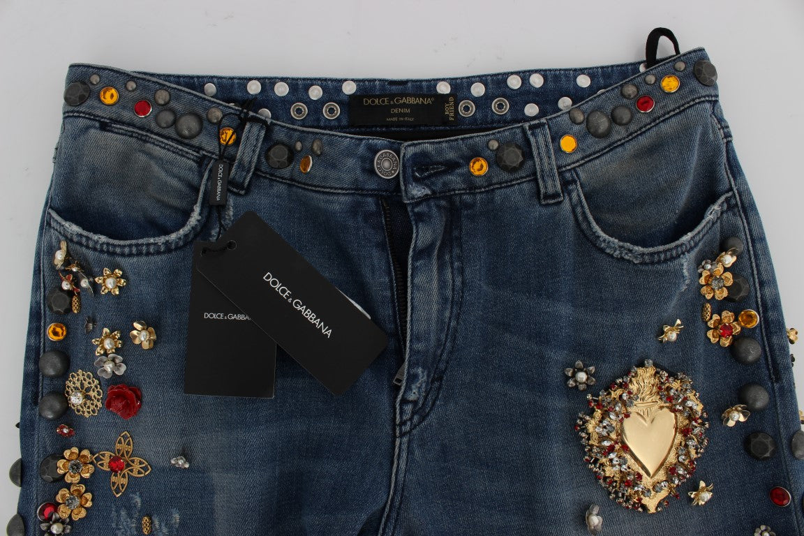 Enchanted Sicily versierde boyfriend jeans