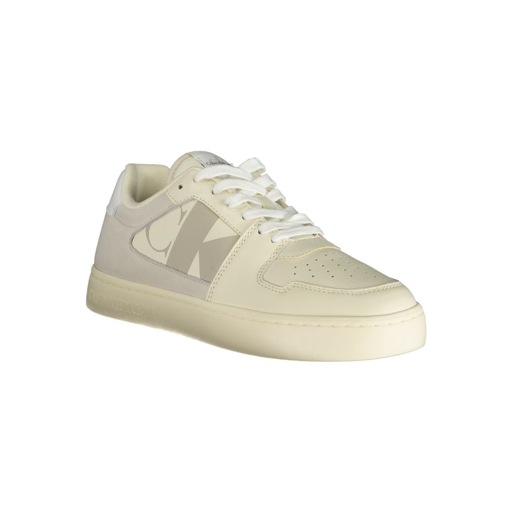 White Polyethylene Men Sneaker