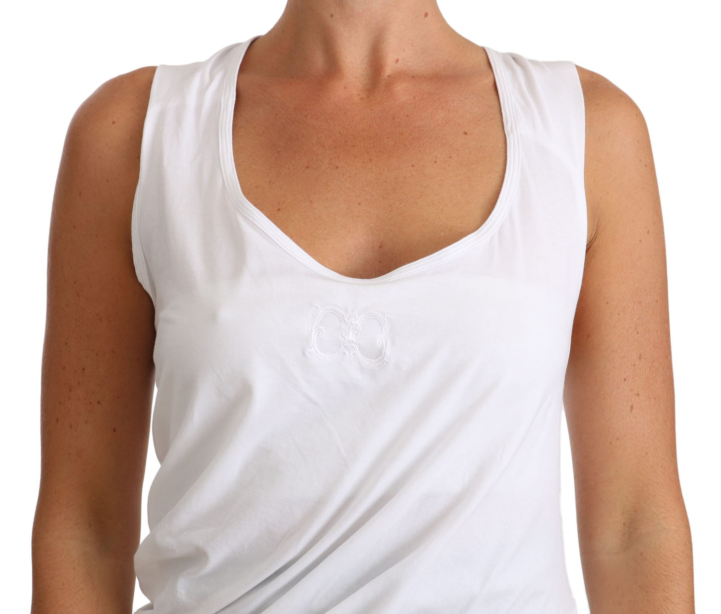 Elegante witte tanktop met strik op de rug