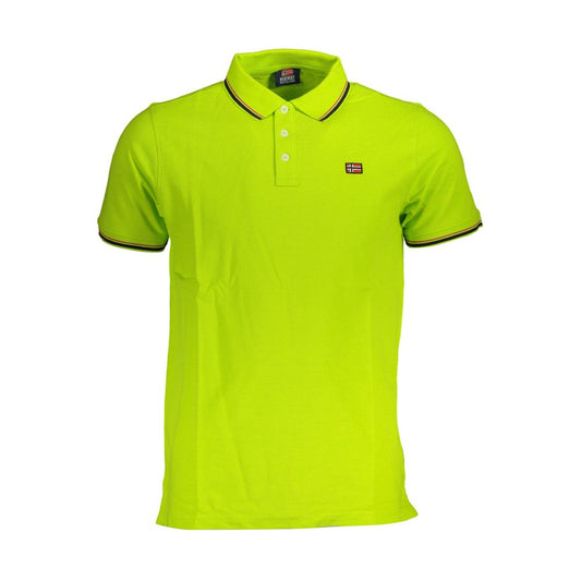 Geel katoenen heren poloshirt