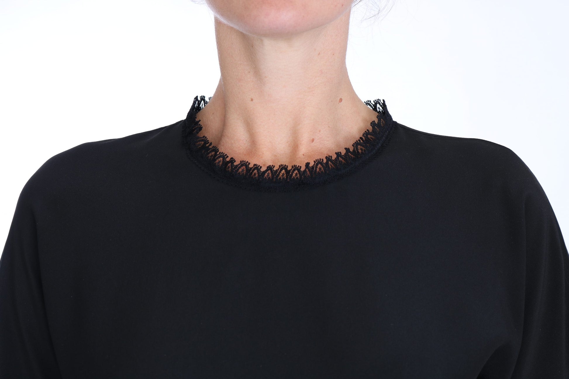 Elegante zijden blouse met kantdetail