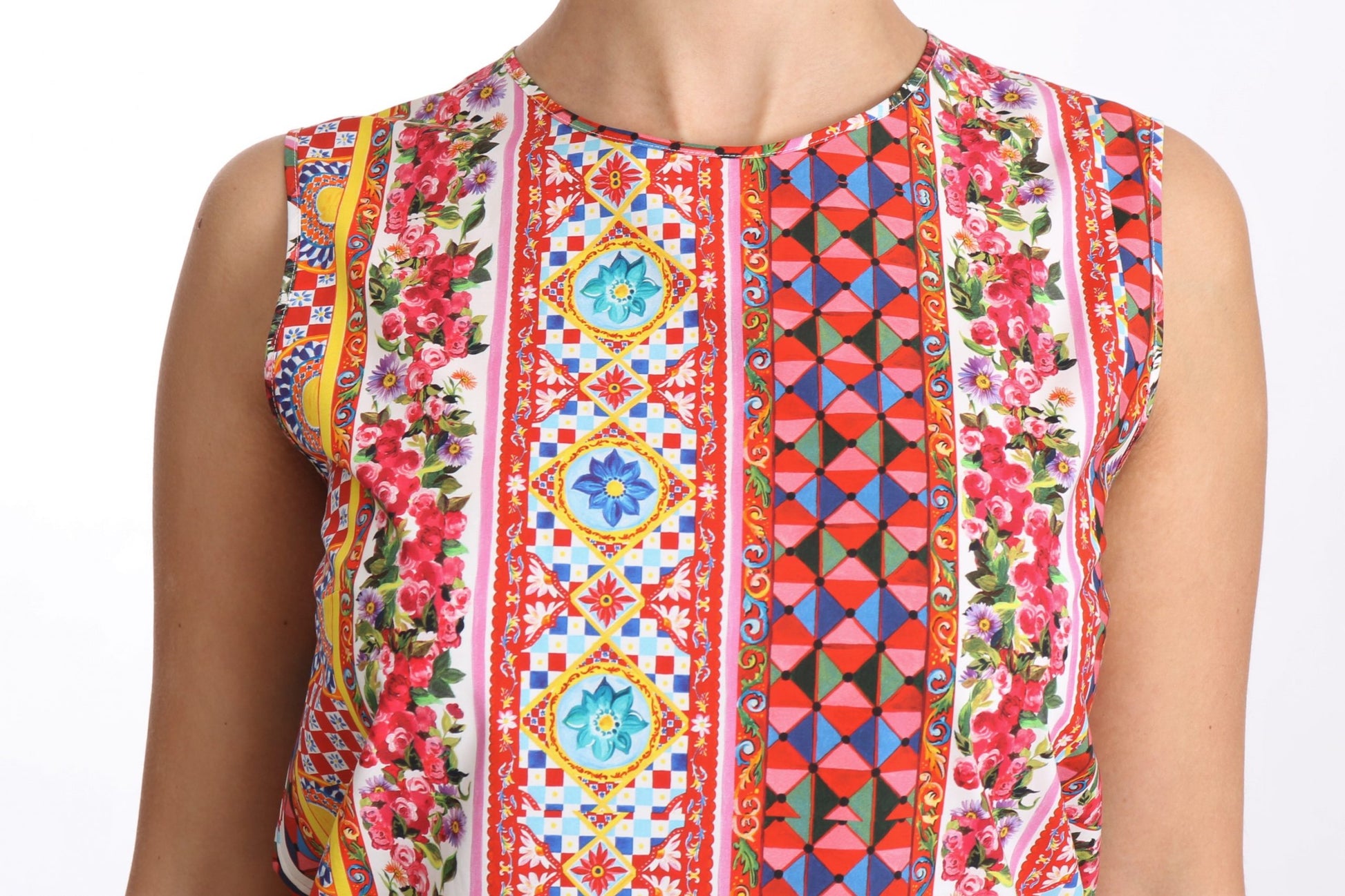 Carretto Print Tanktop van puur katoen