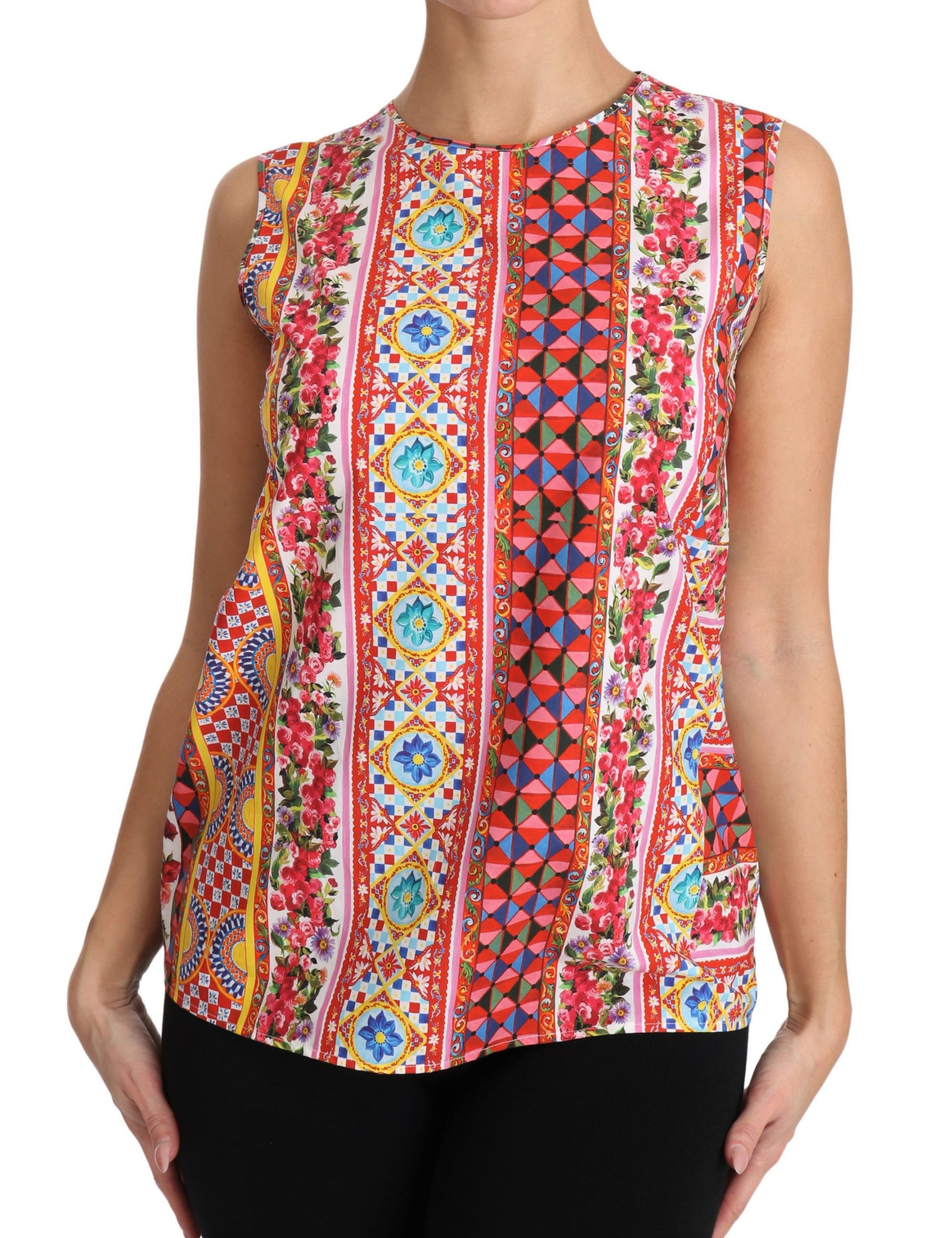 Carretto Print Tanktop van puur katoen