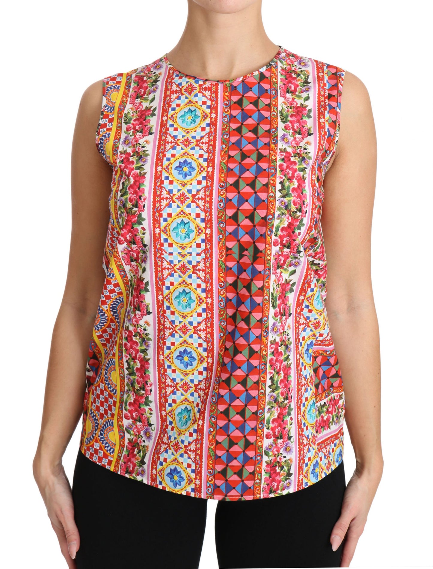 Carretto Print Tanktop van puur katoen