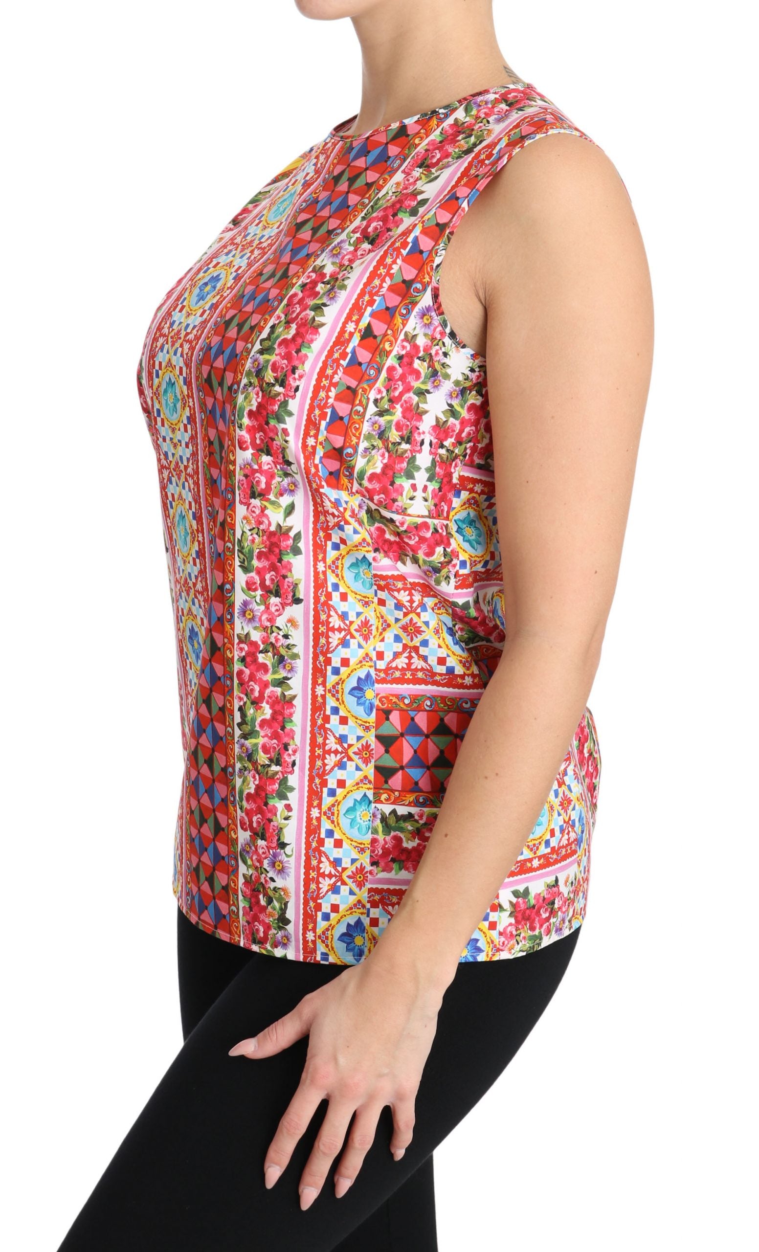 Carretto Print Tanktop van puur katoen