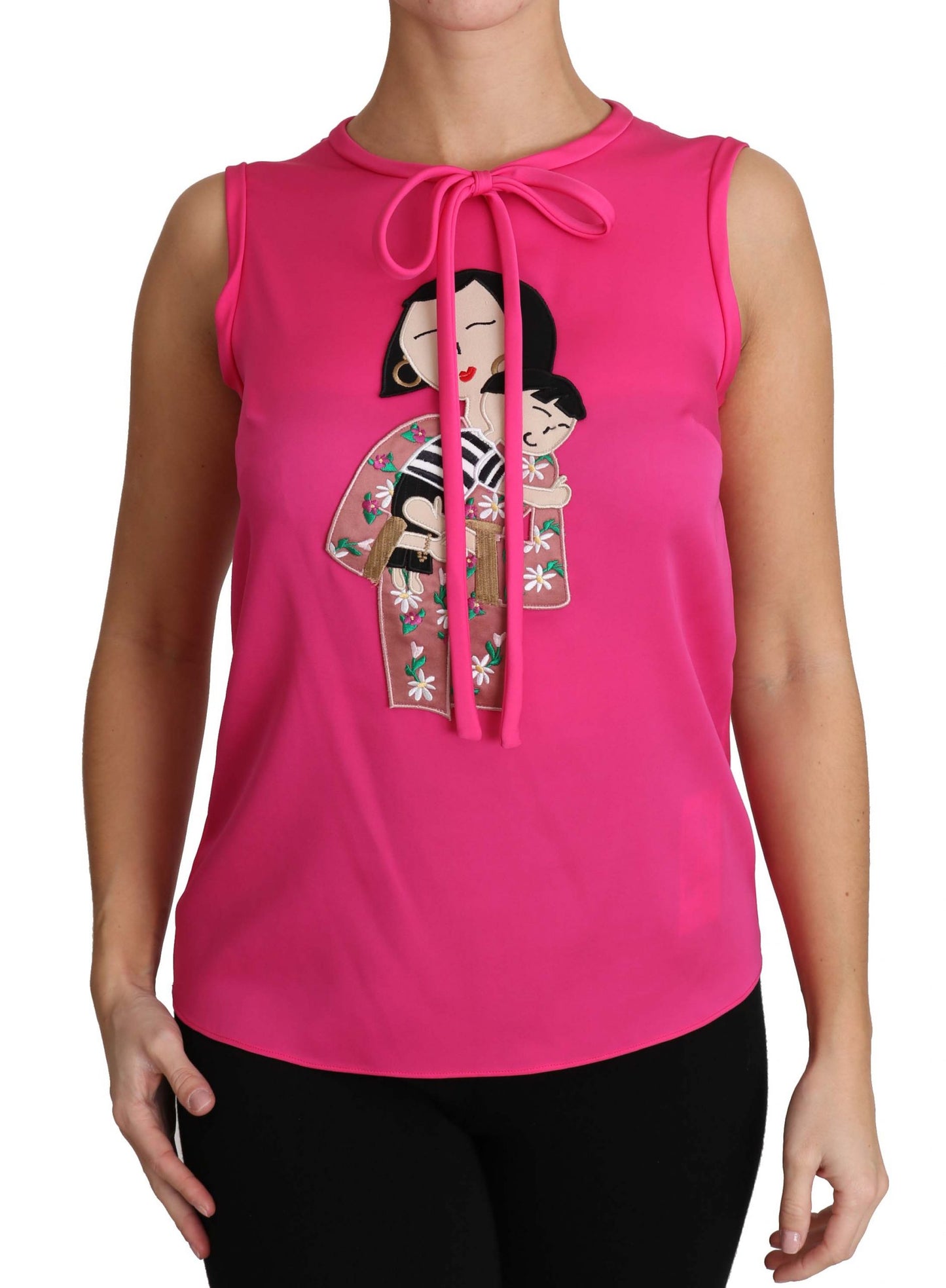 Elegante roze zijden familie tanktop