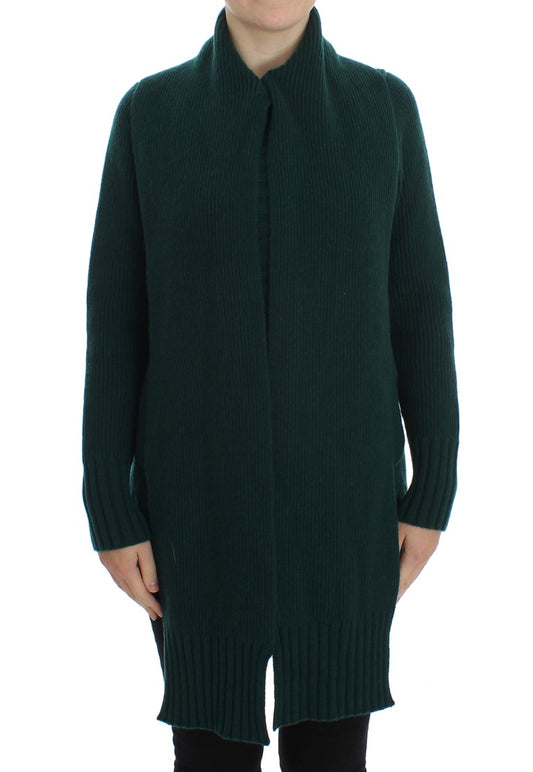 Elegante groene kasjmier cardigan trui