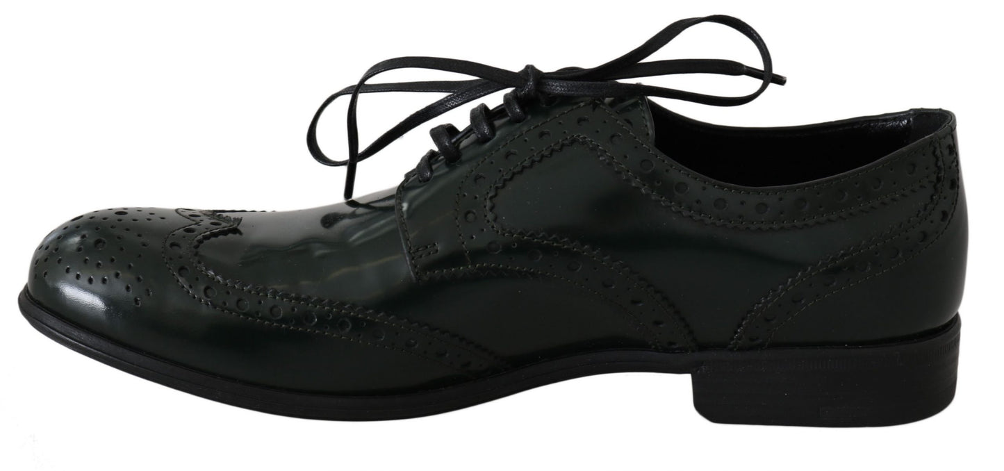 Elegante groene brogues Oxford Wingtip Flats