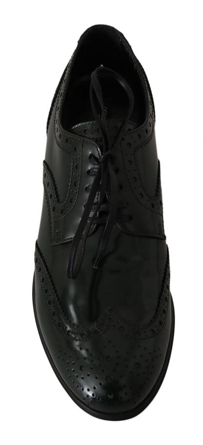 Elegante groene brogues Oxford Wingtip Flats