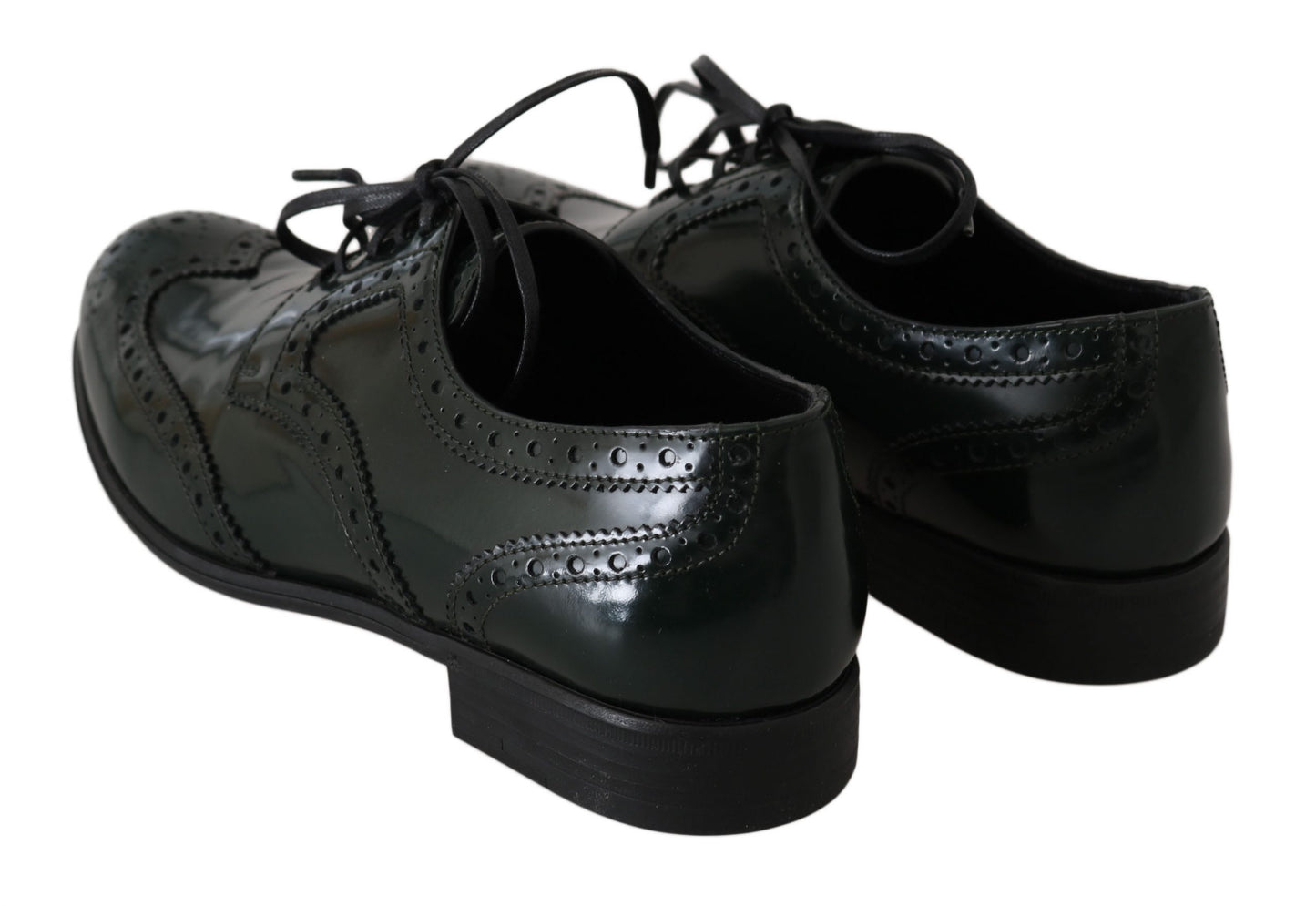 Elegante groene brogues Oxford Wingtip Flats