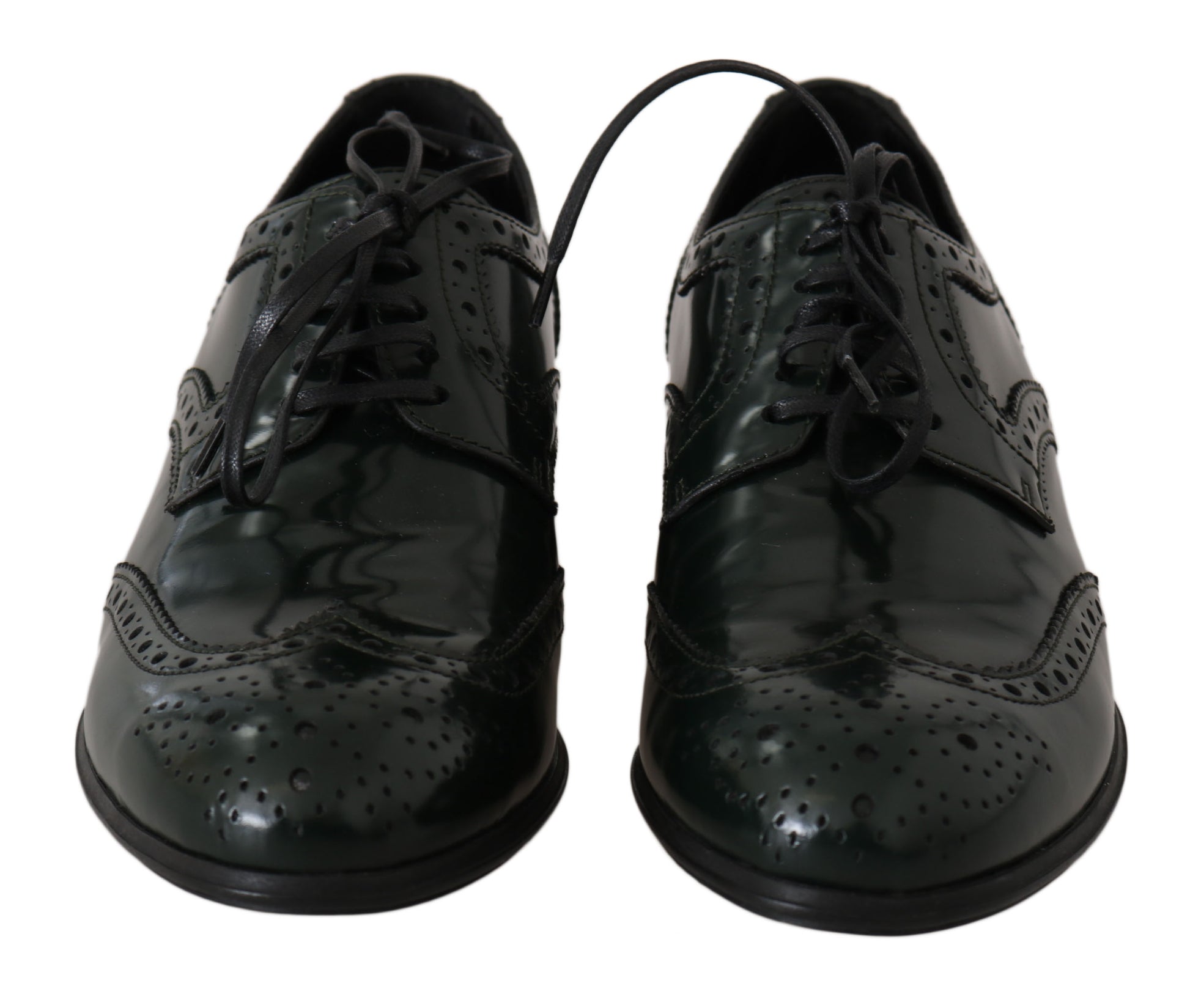 Elegante groene brogues Oxford Wingtip Flats