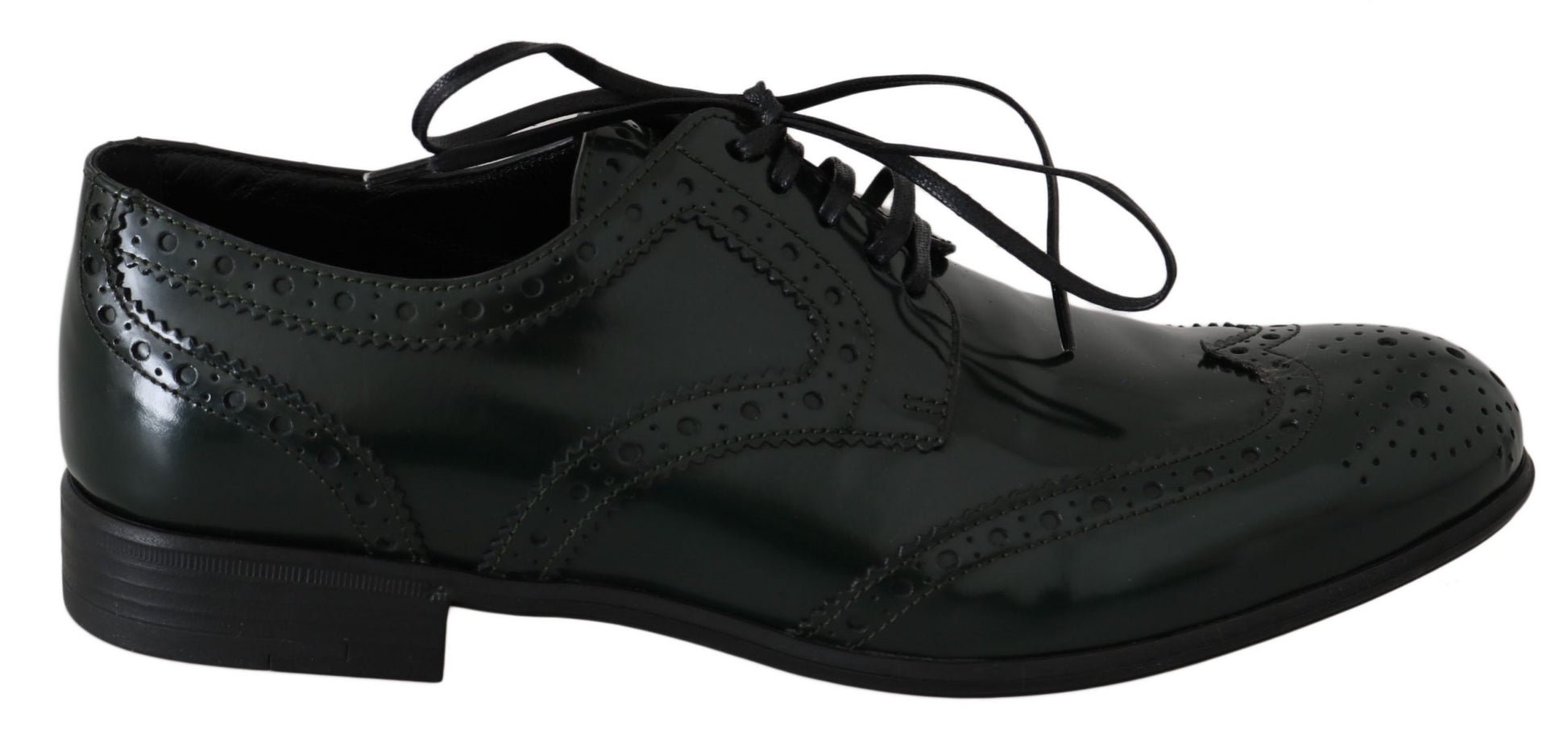 Elegante groene brogues Oxford Wingtip Flats