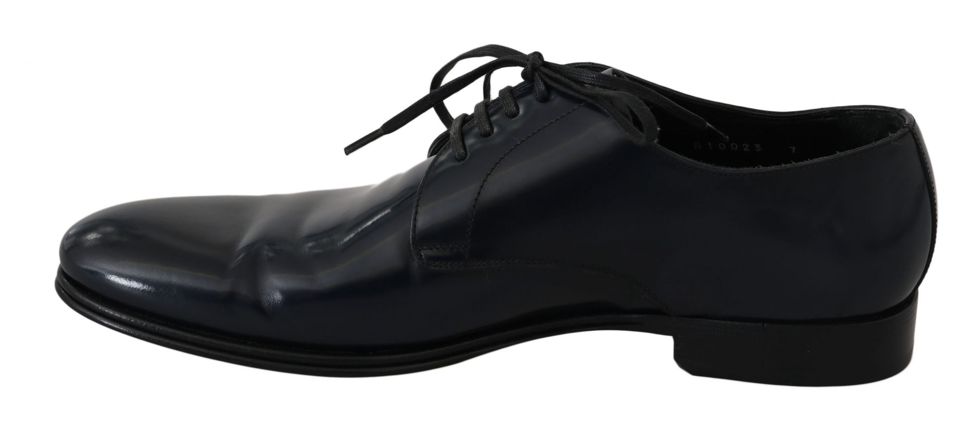 Elegante donkerblauwe leren derby-schoenen