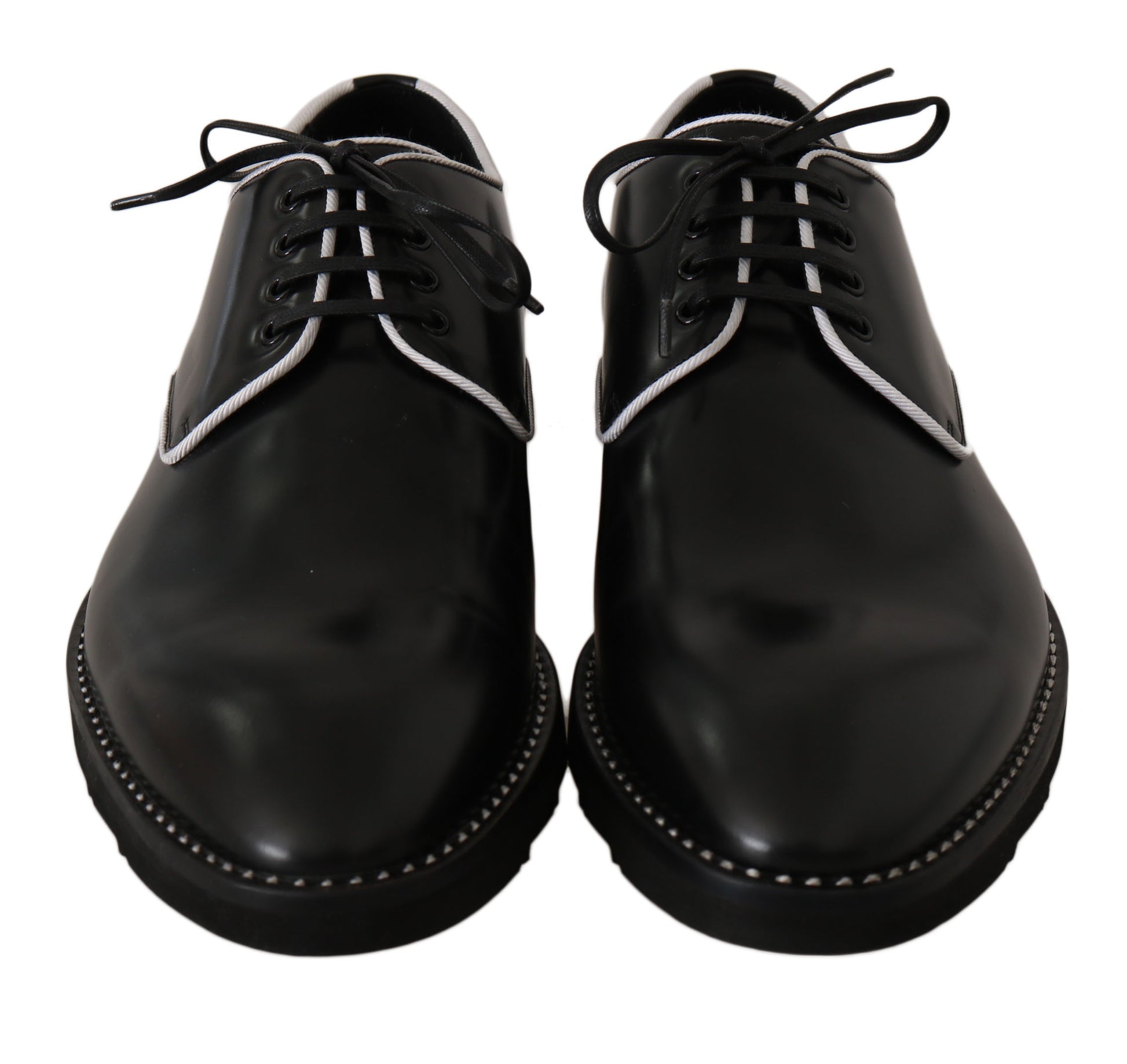 Elegante zwarte leren derby-schoenen