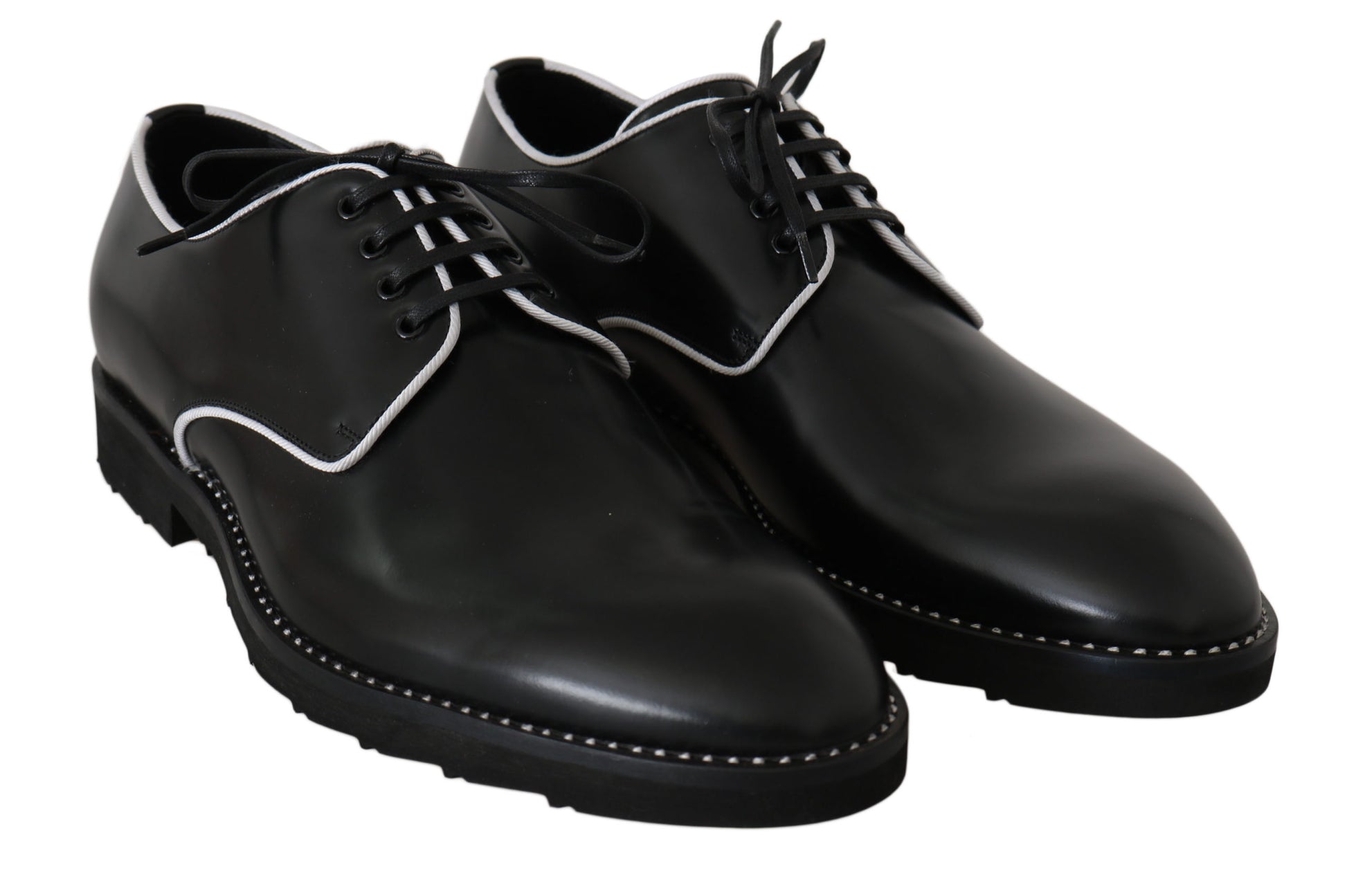 Elegante zwarte leren derby-schoenen