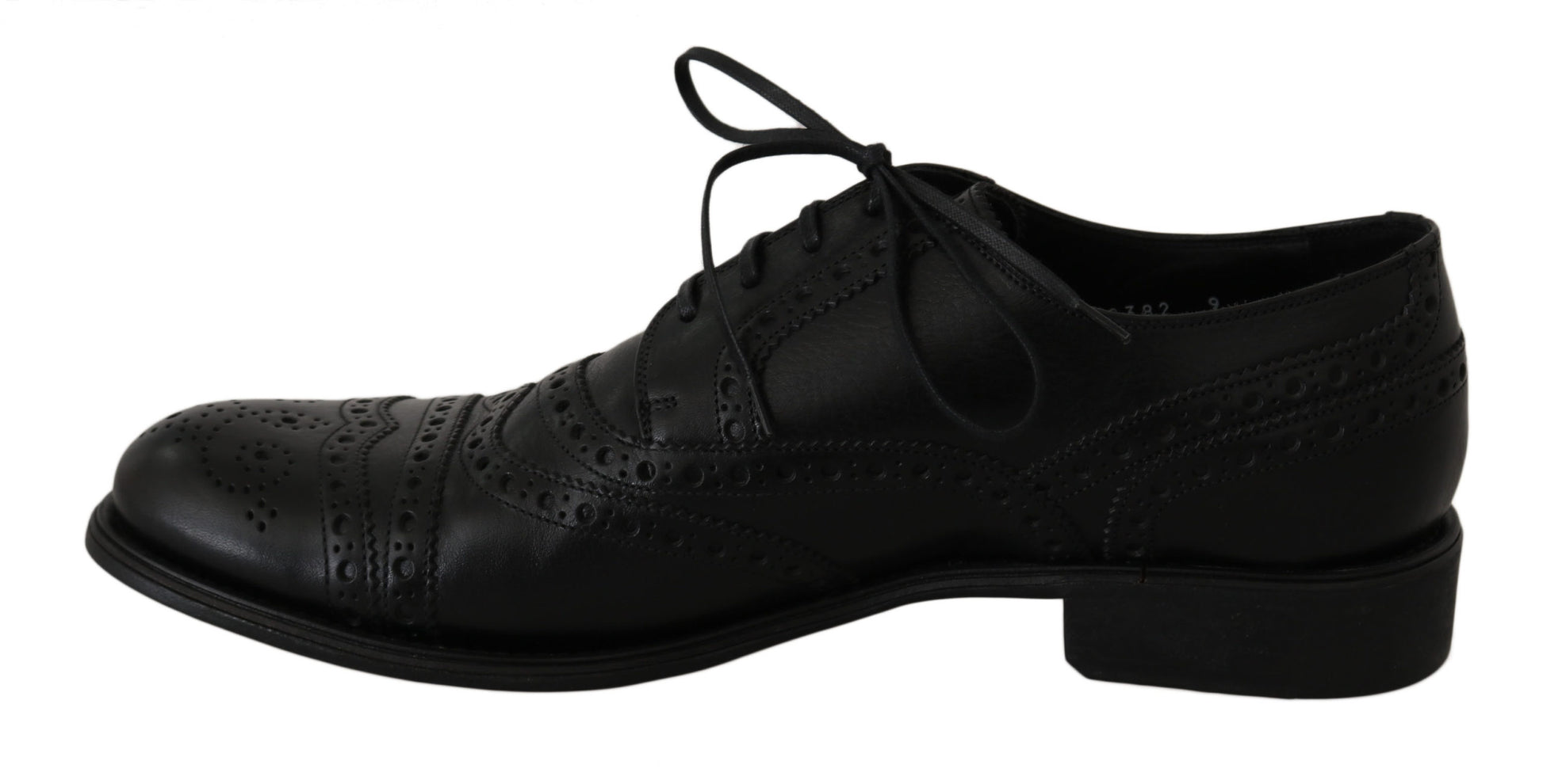 Elegante zwarte leren derby wingtip dress schoenen