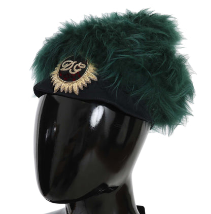 Elegante smaragdgroene kasjmier cloche-pet