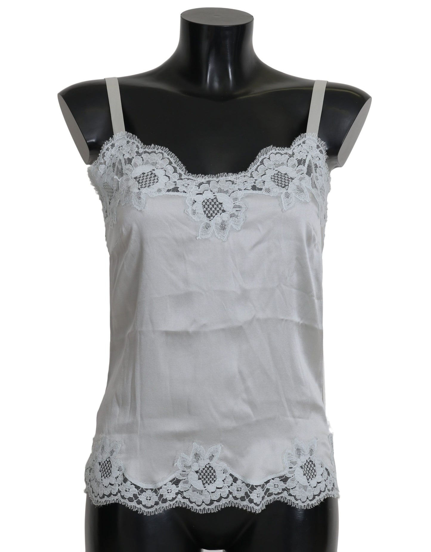 Zijden stretch bloemen kant chemise jurk